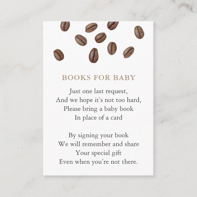 Tarjeta De Recepción Coffee Books For Baby's Library Baby Shower modern (Anverso)