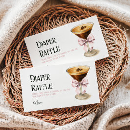 Tarjeta De Recepción Coffee Bow Espresso Martini Baby Shower Diaper