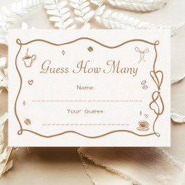 Tarjeta De Recepción Coffee Bridal Shower adivina cuántos