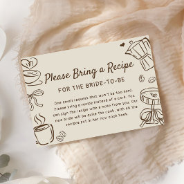 Tarjeta De Recepción Coffee Bridal Shower Recipe Request
