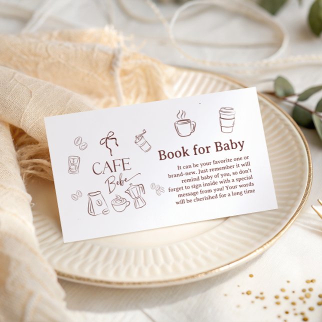 Tarjeta De Recepción Coffee Cafe Bebe Brewing Book for Baby Shower (Subido por el creador)