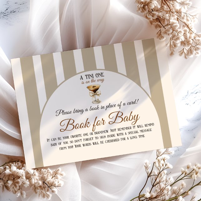 Tarjeta De Recepción Coffee Espresso Martini Bow Baby Shower Book (Subido por el creador)