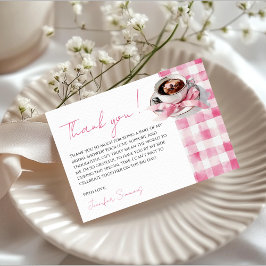 Tarjeta De Recepción Coffee Pink Bow Bridal Shower Thank You Card