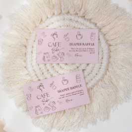 Tarjeta De Recepción Coffee Pink Bow Cafe Bebe Girl Baby Shower Diaper