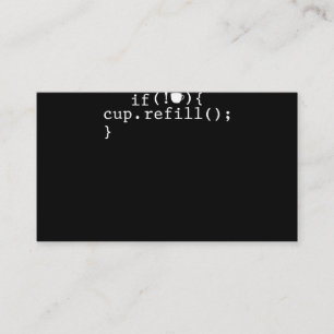 Tarjeta De Recepción Coffee Refill Smart Coding Software Engineer