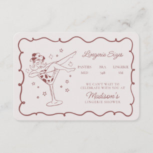 Tarjeta De Recepción Colas de galletas de Borgoña Tamaños de lencería I