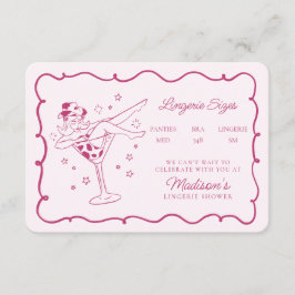 Tarjeta De Recepción Colchones rosados y tamaños de lencería de vaca In