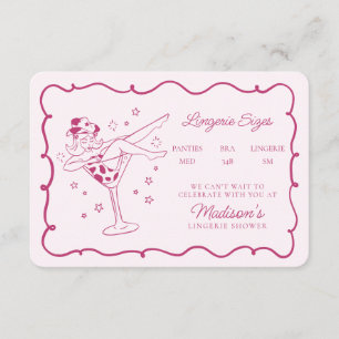 Tarjeta De Recepción Colchones rosados y tamaños de lencería de vaca In