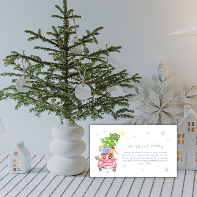 Tarjeta De Recepción Cold Outside Reindeer Bear Books For Baby Shower  (Cold Outside Reindeer Bear Books For Baby Shower Enclosure Card)