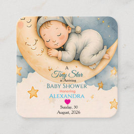 Tarjeta De Recepción Colección de Baby Shower Tiny Star Is Arriving