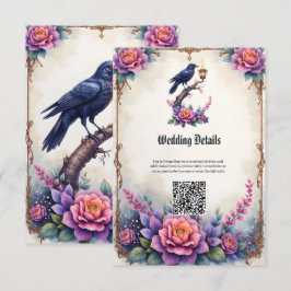 Tarjeta De Recepción Colección de Boda Cuervo Encantado 