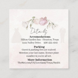 Tarjeta De Recepción Colección de Boda de Rosas Suaves Rosadas