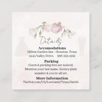 Tarjeta De Recepción Colección de Boda de Rosas Suaves Rosadas