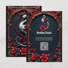 Tarjeta De Recepción Colección de Boda del Elegante Cisne Blanco