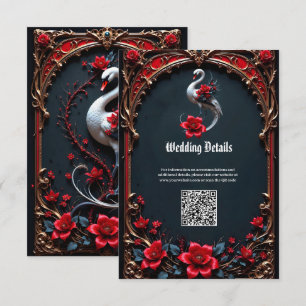 Tarjeta De Recepción Colección de Boda del Elegante Cisne Blanco