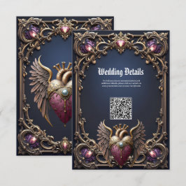 Tarjeta De Recepción Colección de Boda Victoriana Gótica