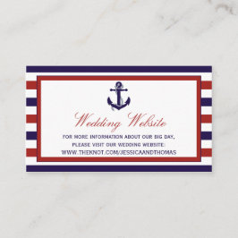 Tarjeta De Recepción Colección de Bodas de Anchor Náutico Rojo y Marina