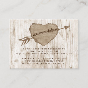 Tarjeta De Recepción Colección de Bodas de árbol del corazón tallado