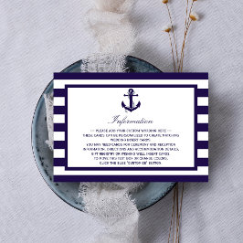 Tarjeta De Recepción Colección de Bodas de franjas de la marina de infl