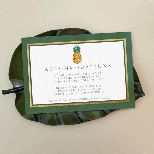 Tarjeta De Recepción Colección de Bodas de piña tropical (Subido por el creador)