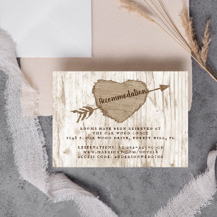 Tarjeta De Recepción Colección de Bodas El Árbol del Corazón Tallado
