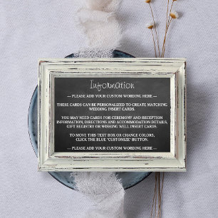 Tarjeta De Recepción Colección de cuadros blancos y Bodas de pizarra