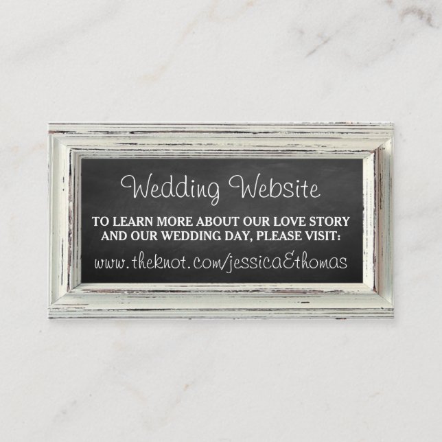 Tarjeta De Recepción Colección de cuadros blancos y Bodas de pizarra (Anverso)