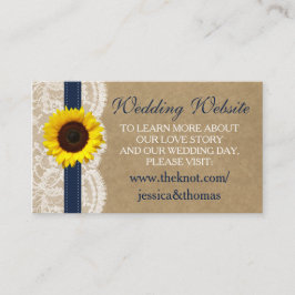 Tarjeta De Recepción Colección Kraft, Lace & Sunflower - Armada