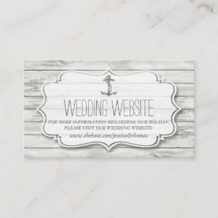 Tarjeta De Recepción Colección Nautical Whitewashed Wood Beach Wedding