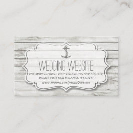 Tarjeta De Recepción Colección Nautical Whitewashed Wood Beach Wedding