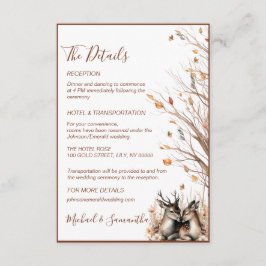 Tarjeta De Recepción Colección Rustic Deer Boda de otoño