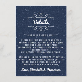 Tarjeta De Recepción Colección Starry Night Boda - Detalle