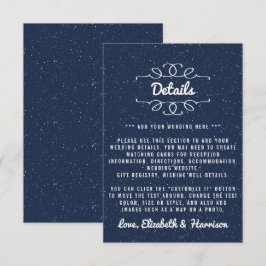 Tarjeta De Recepción Colección Starry Night Boda - Detalle