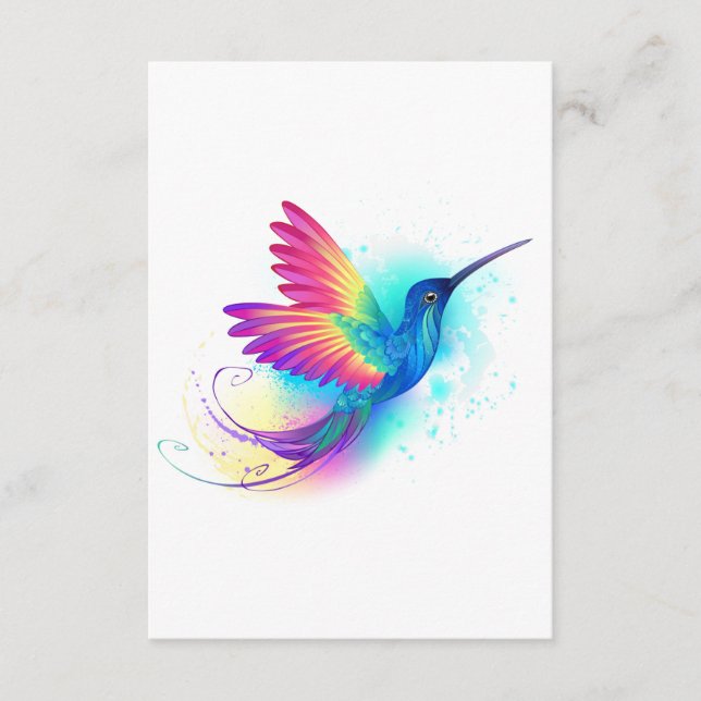 Tarjeta De Recepción Colibrí arcoiris exótica (Anverso)