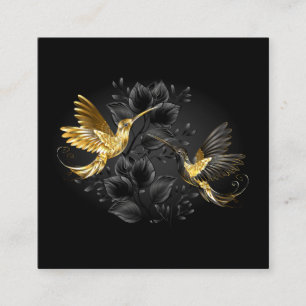 Tarjeta De Recepción Colibrí negro y dorado