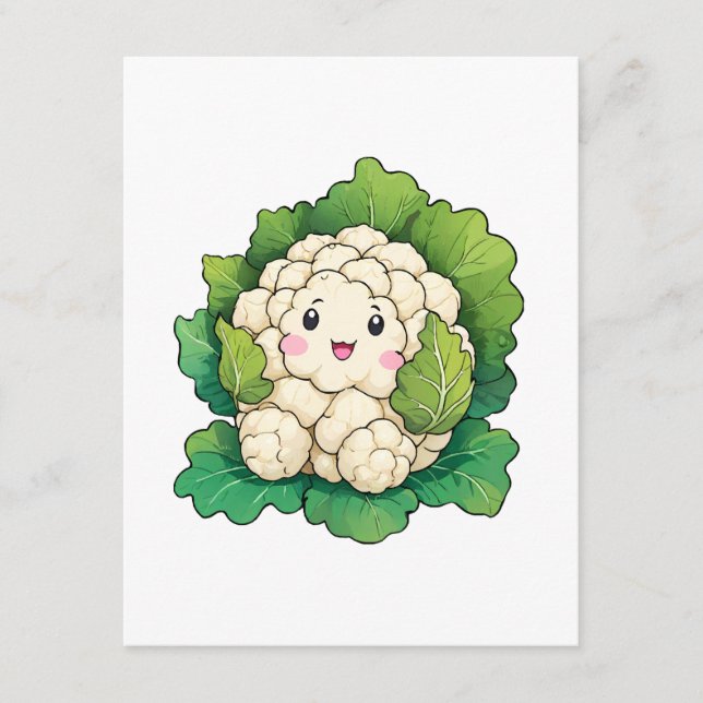 Tarjeta De Recepción Coliflor Kawaii (Anverso)