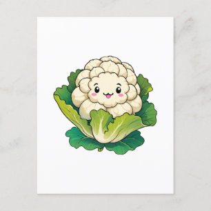 Tarjeta De Recepción Coliflor Kawaii