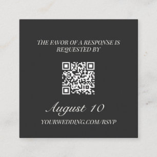 Tarjeta De Recepción Collar ilustrado con código QR para RSVP de boda c