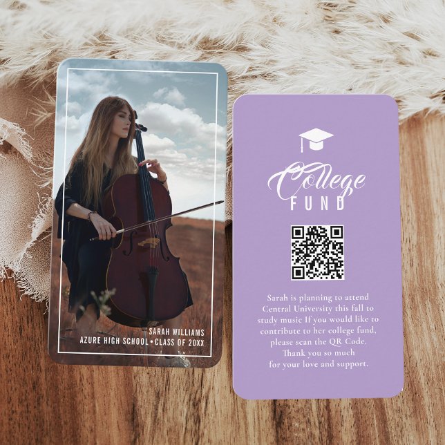 Tarjeta De Recepción College Fund Modern Minimal Typography Lavender (Subido por el creador)