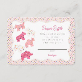 Tarjeta De Recepción Colocación de galletas de animales rosados Raffles