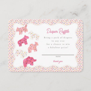 Tarjeta De Recepción Colocación de galletas de animales rosados Raffles