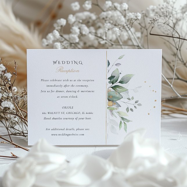 Tarjeta de recepción color agua verde y dorada (Subido por el creador)