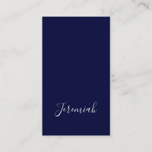 Tarjeta De Recepción Color Azul Marino Caligrafía Moderna Llana Nombre 