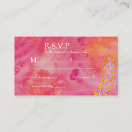 Tarjeta De Recepción Color caliente Boda romántica RSVP