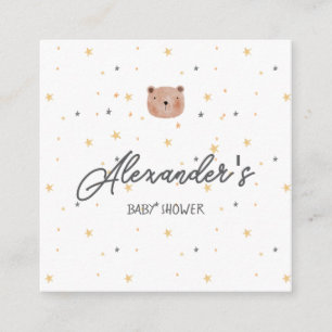 Tarjeta De Recepción Color de agua blanco y marrón lindo Baby Shower