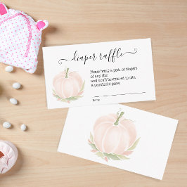 Tarjeta De Recepción Color de agua del pañal Raffle de calabaza blanca 