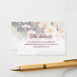 Tarjeta De Recepción Color de agua rosas amarillas rosas rosas, negro b