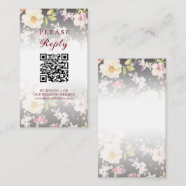 Tarjeta De Recepción Color de agua rosas amarillas rosas rosas, negro b