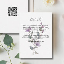 Color de agua simple Detalles del boda floral QR