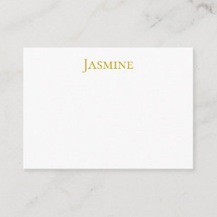 Tarjeta De Recepción Color Dorado Nombre Profesional Minimalista Simple